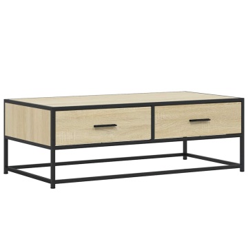 Măsuță cafea stejar sonoma 100x50x35 cm lemn prelucrat și metal - Img 2