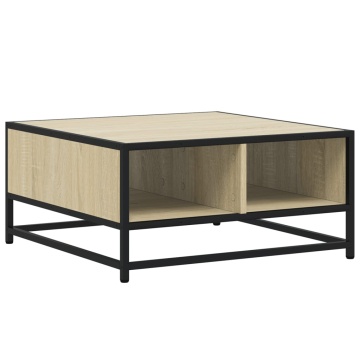 Măsuță cafea stejar sonoma 60,5x60,5x30 cm lemn prelucrat/metal - Img 2