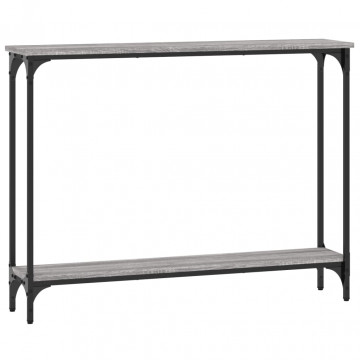 Măsuță consolă, gri sonoma, 100x22,5x75 cm, lemn prelucrat - Img 5