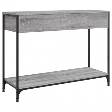 Măsuță consolă, gri sonoma, 100x34,5x75 cm, lemn prelucrat - Img 7