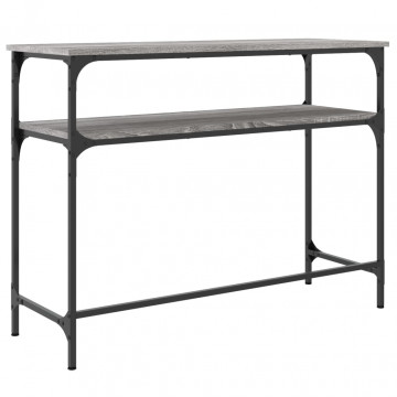 Măsuță consolă, gri sonoma, 100x35,5x75 cm, lemn prelucrat - Img 5