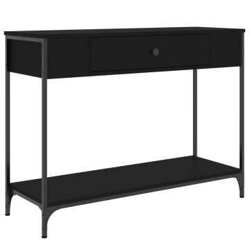 Măsuță consolă, negru, 100x34,5x75 cm, lemn compozit - Img 2
