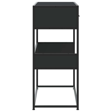 Măsuță consolă, negru, 90x35x80 cm, lemn prelucrat - Img 8