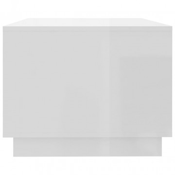 Măsuță de cafea, alb extralucios, 102x55x43 cm, PAL - Img 5