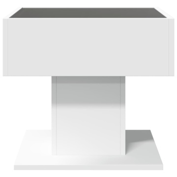 Măsuță de cafea cu LED, alb, 50x50x45 cm, lemn prelucrat - Img 5
