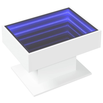 Măsuță de cafea cu LED, alb, 70x50x45 cm, lemn prelucrat - Img 3