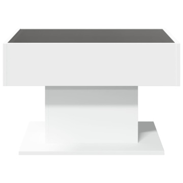 Măsuță de cafea cu LED, alb, 70x50x45 cm, lemn prelucrat - Img 5
