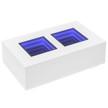 Măsuță de cafea cu LED infinity, alb, 116x69x40 cm - Img 3