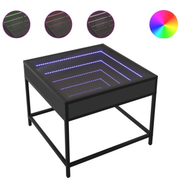 Măsuță de cafea cu LED infinity, negru, 50x50x41 cm - Img 2