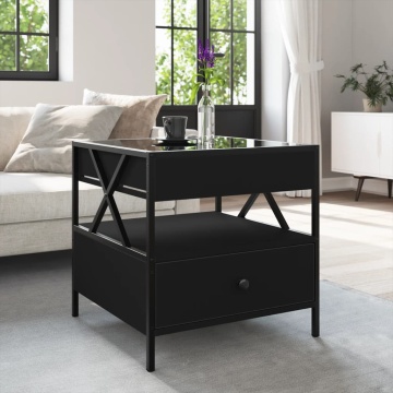 Măsuță de cafea cu LED infinity, negru, 50x50x51 cm - Img 4