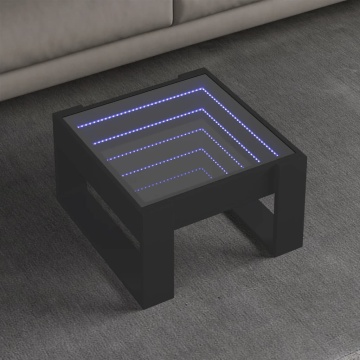 Măsuță de cafea cu LED infinity, negru, 50x53x30 cm - Img 1