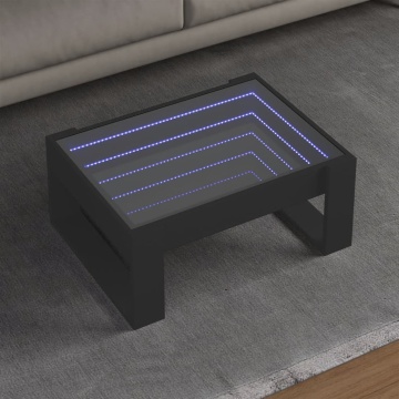 Măsuță de cafea cu LED infinity, negru, 70x53x30 cm - Img 1