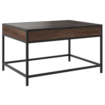 Măsuță de cafea cu LED infinity, stejar maro, 70x50x41 cm - Img 6