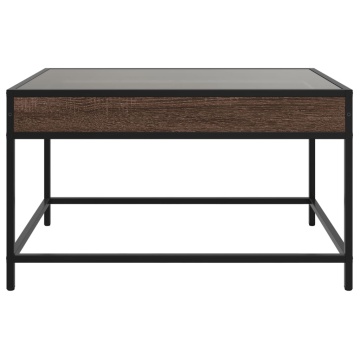 Măsuță de cafea cu LED infinity, stejar maro, 70x50x41 cm - Img 8