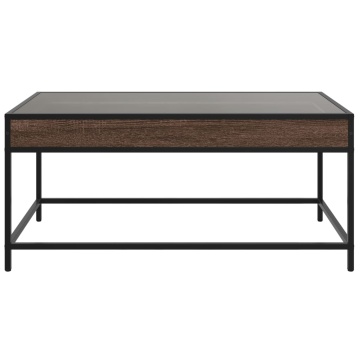 Măsuță de cafea cu LED infinity, stejar maro, 90x50x41cm - Img 5