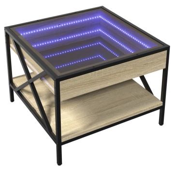 Măsuță de cafea cu LED infinity, stejar sonoma, 50x50x38 cm - Img 3