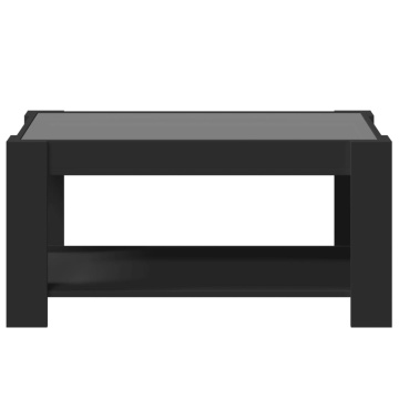 Măsuță de cafea cu LED, negru, 93x53x45 cm, lemn prelucrat - Img 5