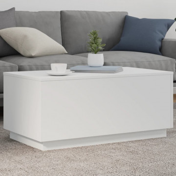 Măsuță de cafea cu lumini LED, alb, 90x50x40 cm - Img 1