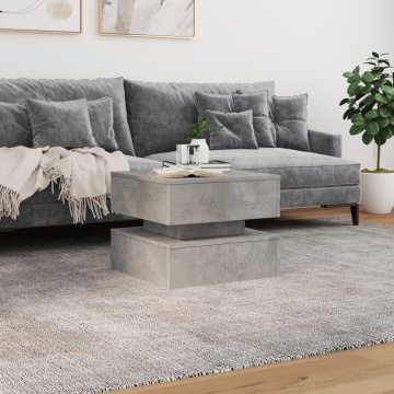 Măsuță de cafea cu lumini LED, gri beton, 50x50x40 cm - Img 4