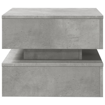 Măsuță de cafea cu lumini LED, gri beton, 50x50x40 cm - Img 6