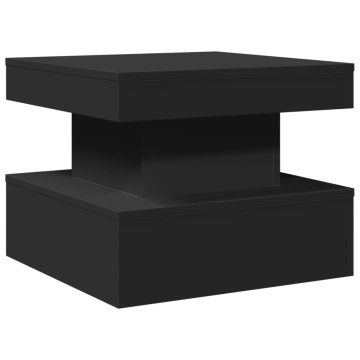 Măsuță de cafea cu lumini LED, negru, 50x50x40 cm - Img 3