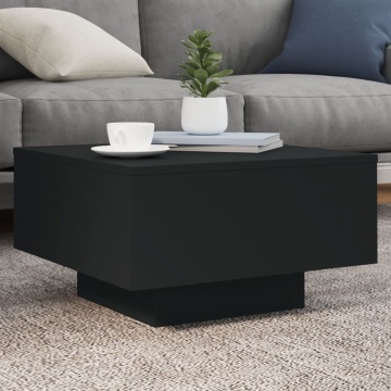 Măsuță de cafea cu lumini LED, negru, 55x55x31 cm - Img 1