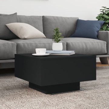Măsuță de cafea cu lumini LED, negru, 55x55x31 cm - Img 8