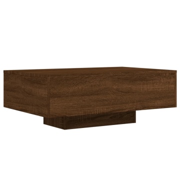Măsuță de cafea cu lumini LED, stejar maro, 85x55x31 cm - Img 3