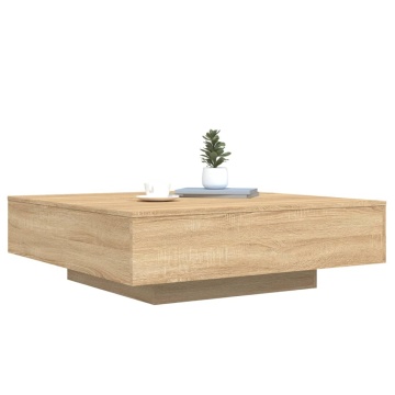 Măsuță de cafea cu lumini LED, stejar sonoma, 100x100x31 cm - Img 8