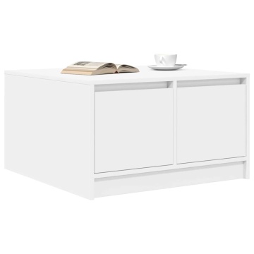 Masuta de cafea cu sertare alb 70,5x70x40 cm - Img 4