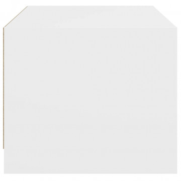 Măsuță de cafea cu uși din sticlă, alb, 68x50x42 cm - Img 6