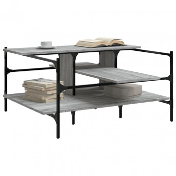 Măsuță de cafea gri sonoma 100x100x48,5 cm lemn prelucrat - Img 4