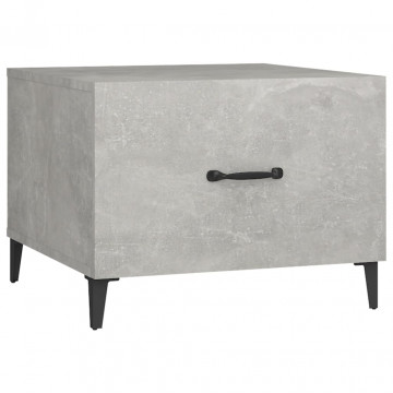 Măsuță de cafea picioare metalice 2 buc. gri beton 50x50x40 cm - Img 5