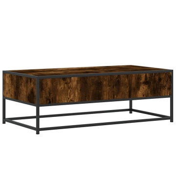 Măsuță de cafea stejar fumuriu 100x50x35cm lemn prelucrat/metal - Img 6