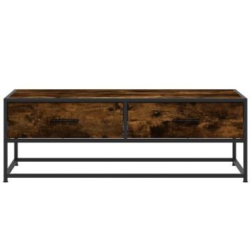Măsuță de cafea stejar fumuriu 100x50x35cm lemn prelucrat/metal - Img 8