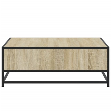 Măsuță de cafea stejar sonoma 80x80x30 cm lemn prelucrat/metal - Img 5