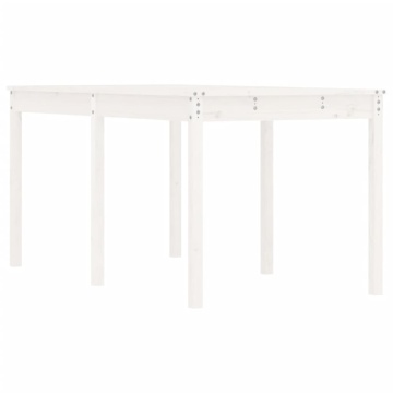 Măsuță de grădină, alb, 159,5x82,5x76 cm, lemn masiv de pin - Img 2