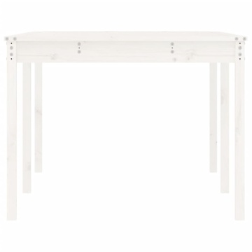 Măsuță de grădină, alb, 203,5x100x76 cm, lemn masiv de pin - Img 5