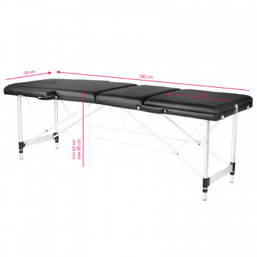 Masuta De Masaj Neagra Cu 3 Sectiuni, Din Aluminiu - Img 6