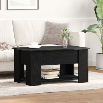 Mesă de cafea din stejar negru 79x49x41 cm din lemn stratificat - Img 3