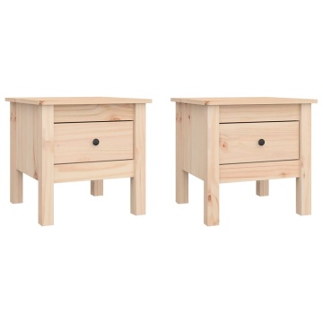 Mese laterale, 2 buc., 40x40x39 cm, lemn masiv de pin - Img 2