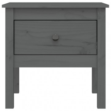 Mese laterale, 2 buc., gri, 50x50x49 cm, lemn masiv de pin - Img 7