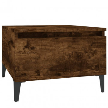 Mese laterale 2 buc. stejar fumuriu 50x46x35 cm lemn prelucrat - Img 4