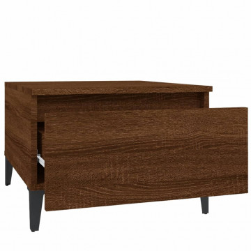 Mese laterale 2 buc. stejar maro 50x46x35 cm lemn compozit - Img 7