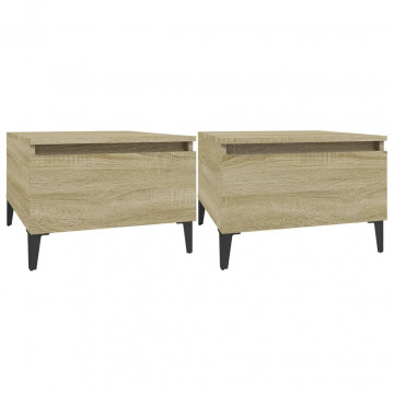 Mese laterale 2 buc. stejar sonoma 50x46x35 cm lemn compozit - Img 2
