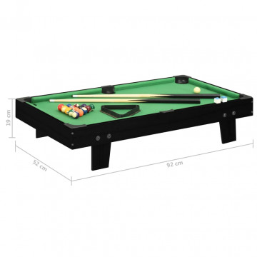 Mini masă de biliard, 3 picioare, negru & verde 92 x 52 x 19 cm - Img 7