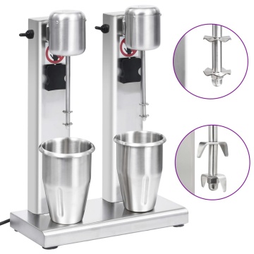 Mixer de milkshake cu 2 vase, oțel inoxidabil, 2 L - Img 1
