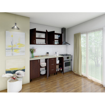 Mobila De Bucatarie Star, Dimensiune 160cm, Culoare Wenghe din Pal de 18mm - Img 2