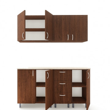 Mobila De Bucatarie Star, Dimensiune 160cm, Culoare Wenghe din Pal de 18mm - Img 6