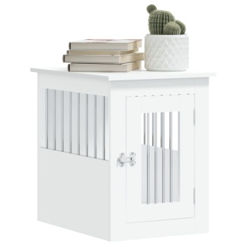 Mobilier tip ladă pentru câini, alb, 45x62x59 cm lemn prelucrat - Img 4